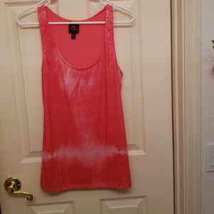 Top pink sequined tank top